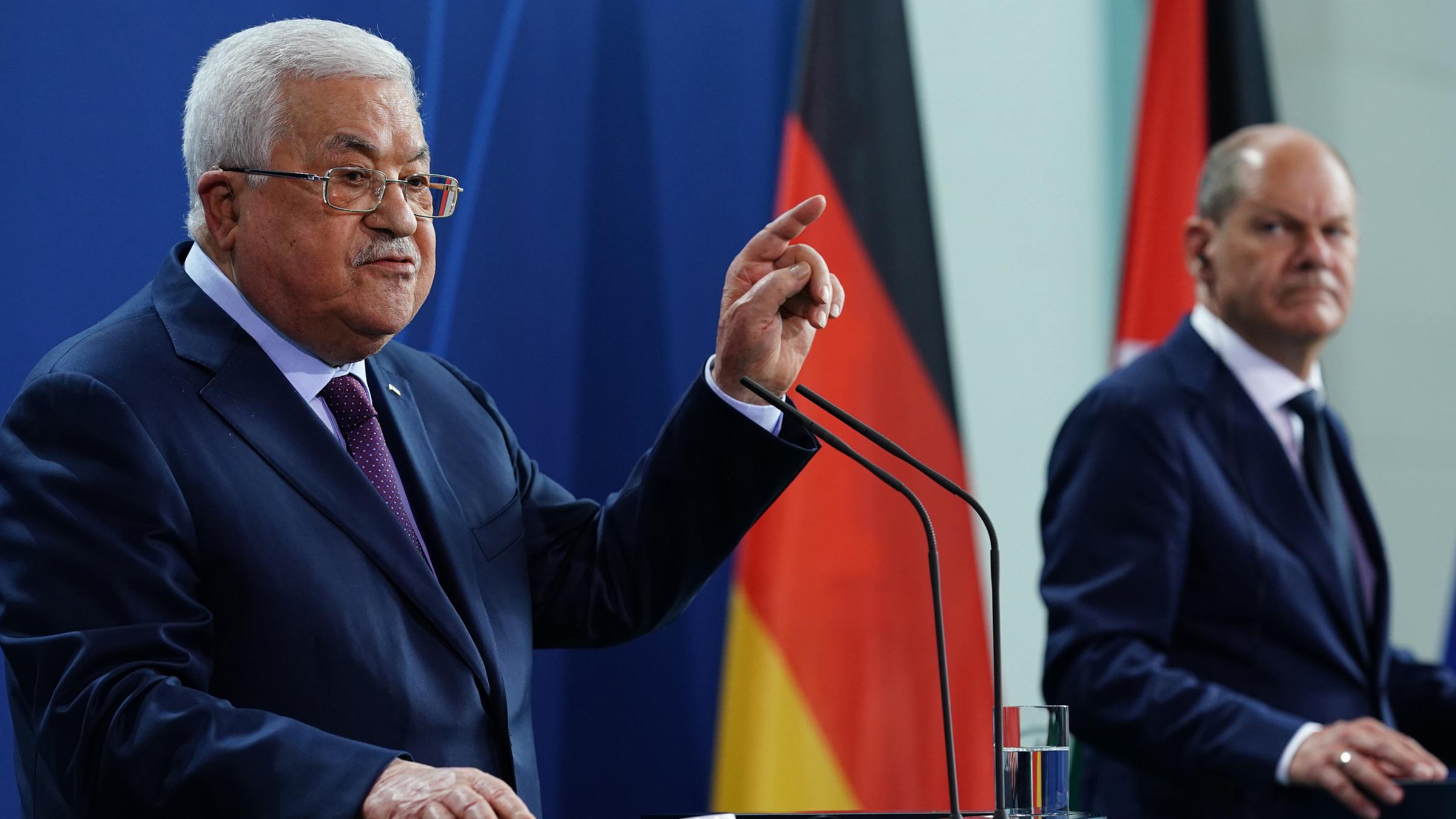 Mahmoud Abbas und Olaf Scholz am 16.08.2022 in Berlin