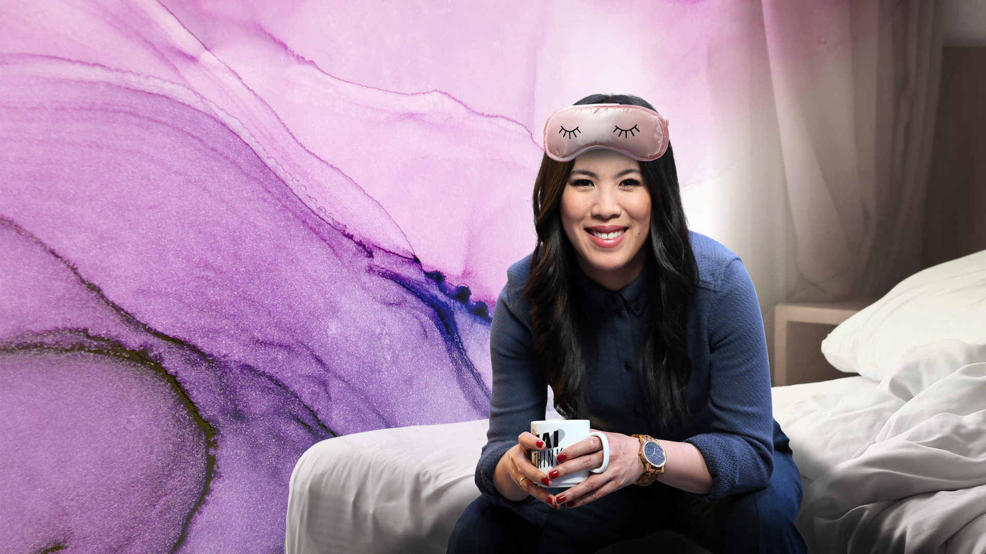 Mai Thi mit einer Schlafmaske