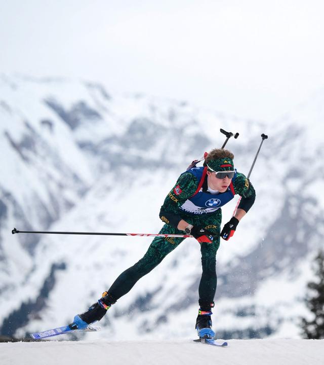 Maksim Fomin (Litauen) ist in Aktion. 