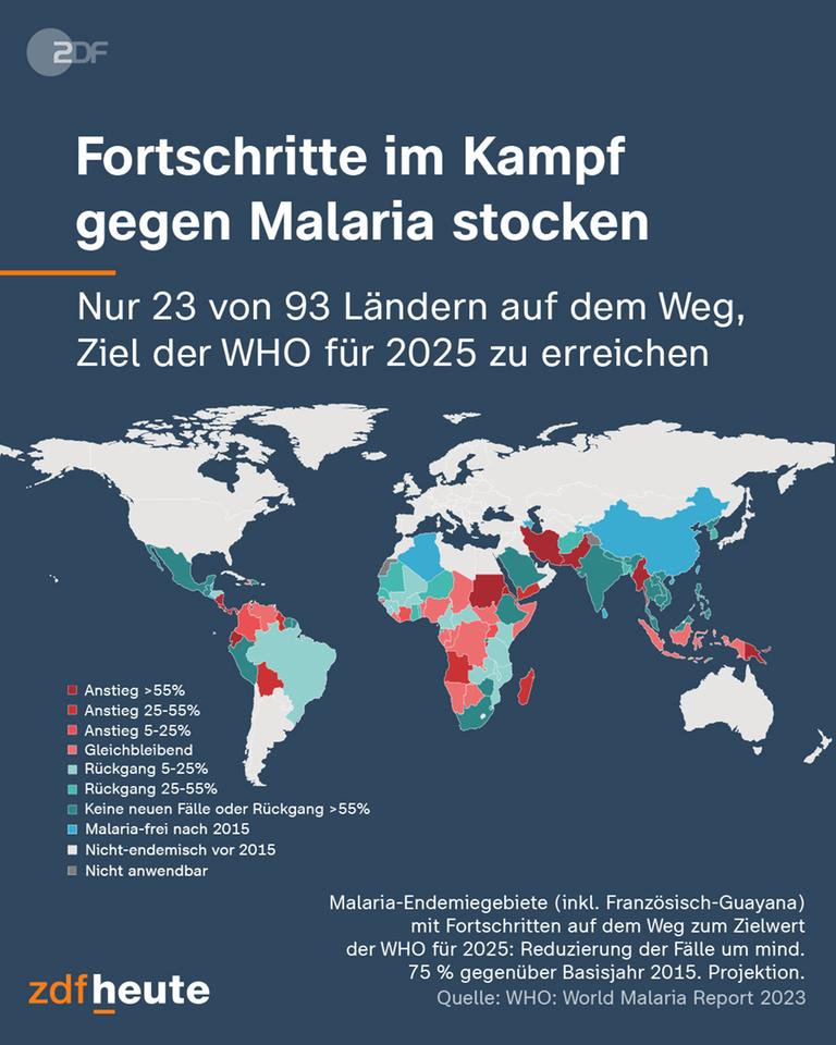 Fortschritte im Kampf gegen Malaria stocken - Nur 23 Länder auf dem Weg, Ziel der WHO für 2025 zu erreichen