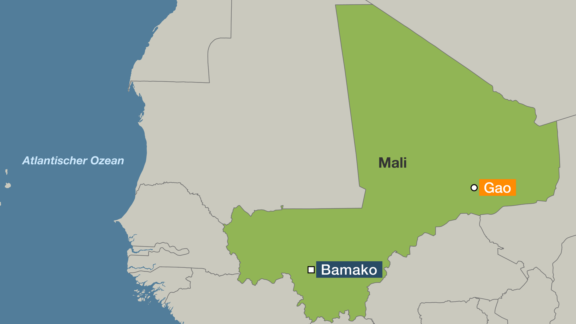 Karte: Mali - Bamako - Gao