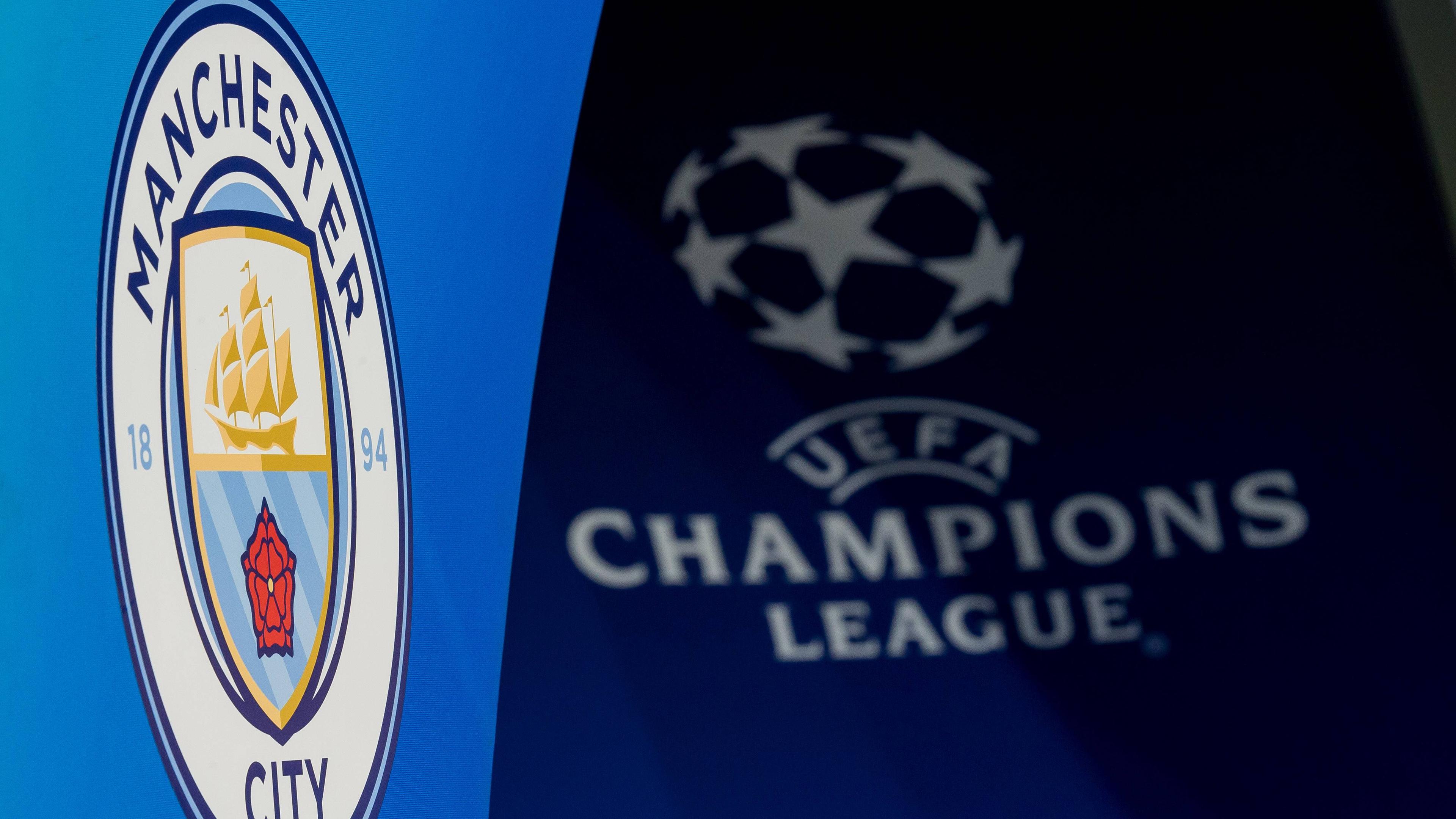 Logo Manchester City und Champions League