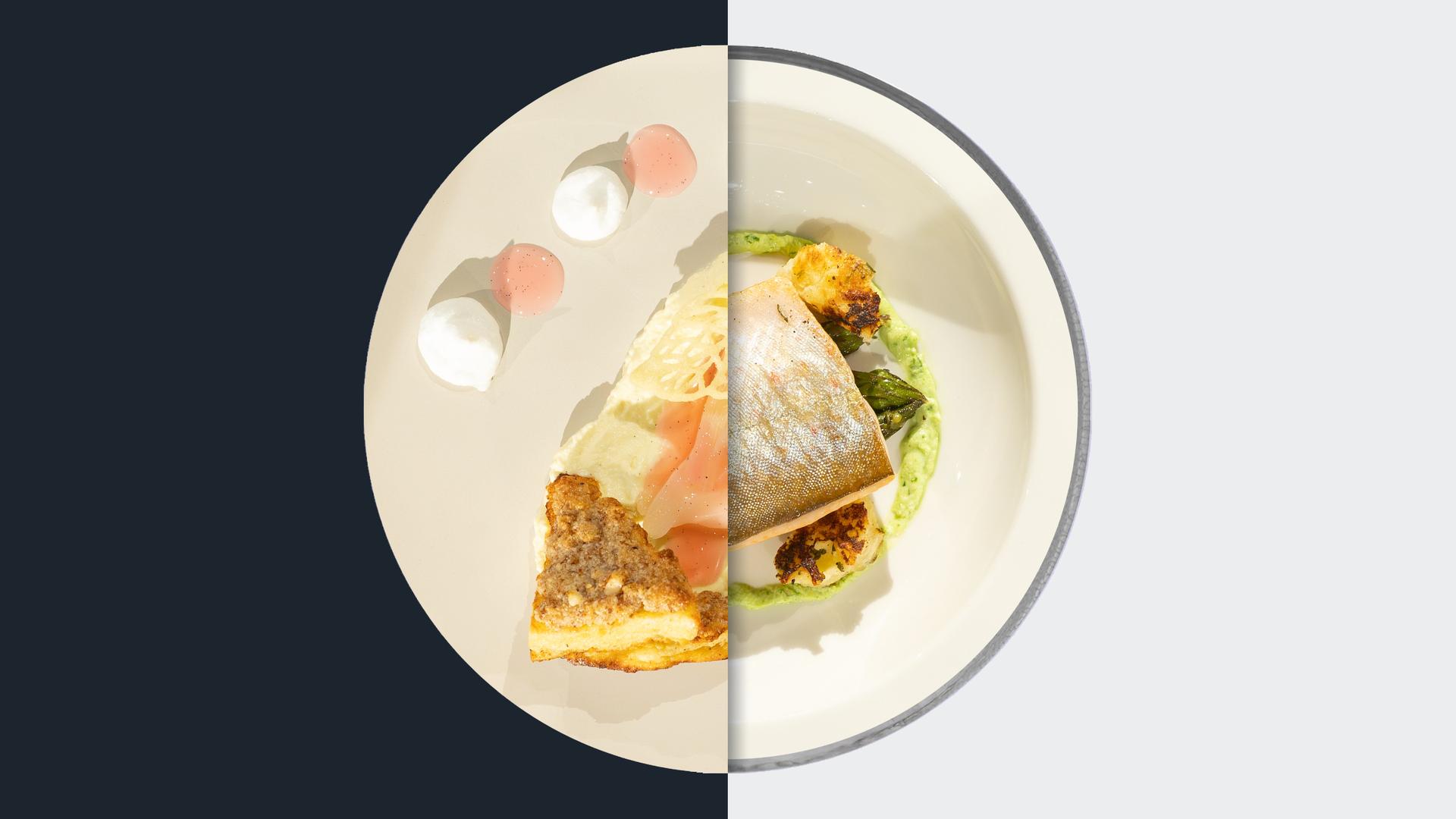 Mandel-French-Toast vs. Gebratenes Saiblingsfilet