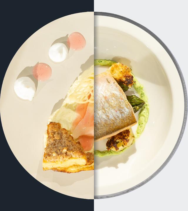 Mandel-French-Toast vs. Gebratenes Saiblingsfilet