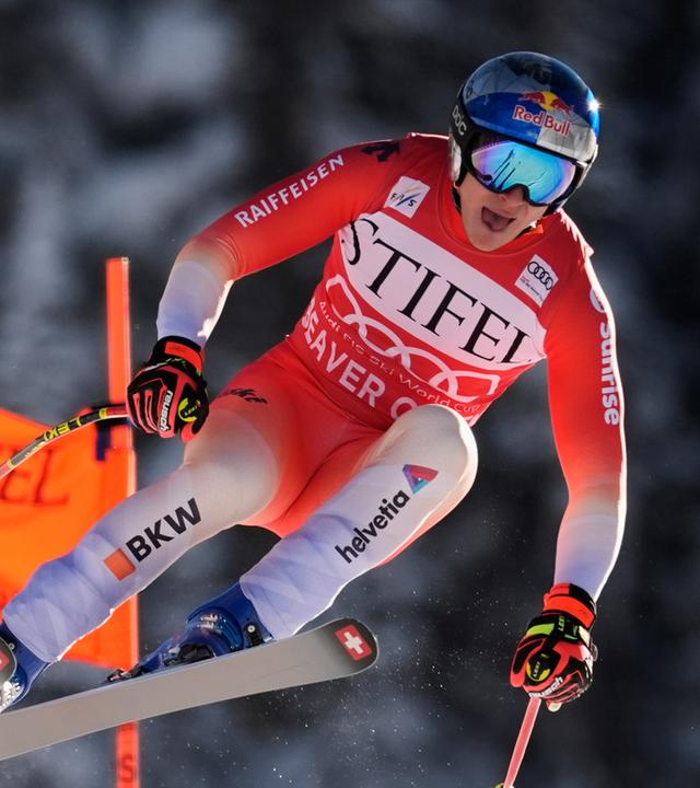 Marco Odermatt (Schweiz) in Aktion bei der Ski-Weltcup-Abfahrt der Herren in Beaver Creek, USA, 4. Dezember 2025.