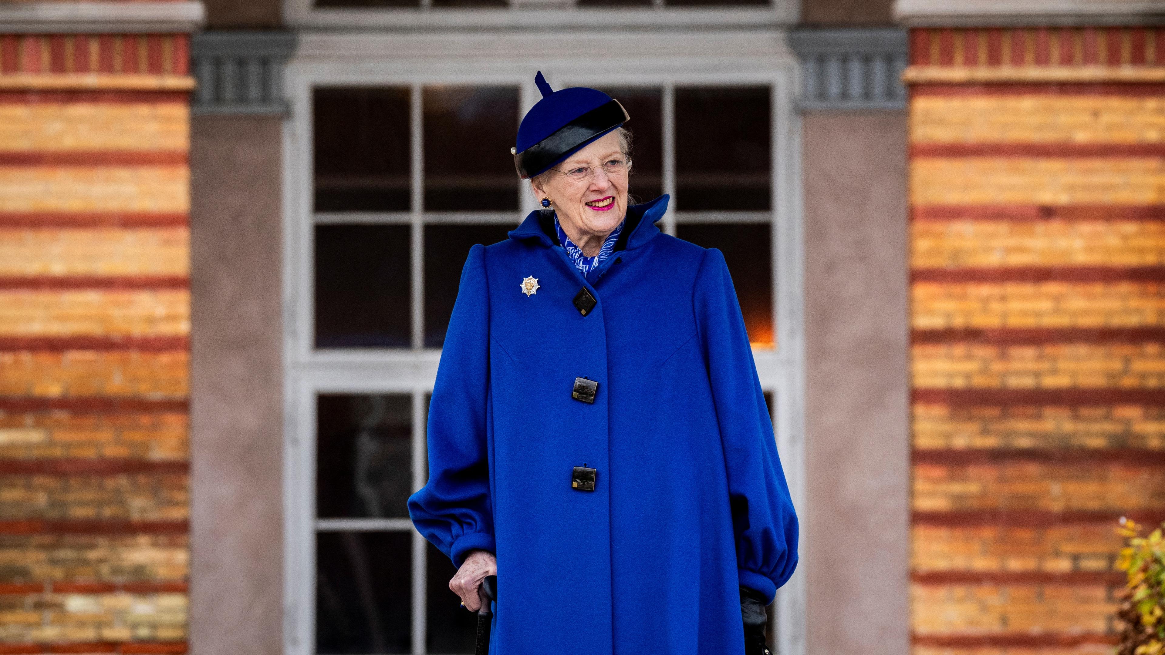 Denmark's Queen Margrethe attends a parade of the Royal Life Guards in Copenhagen, Denmark.