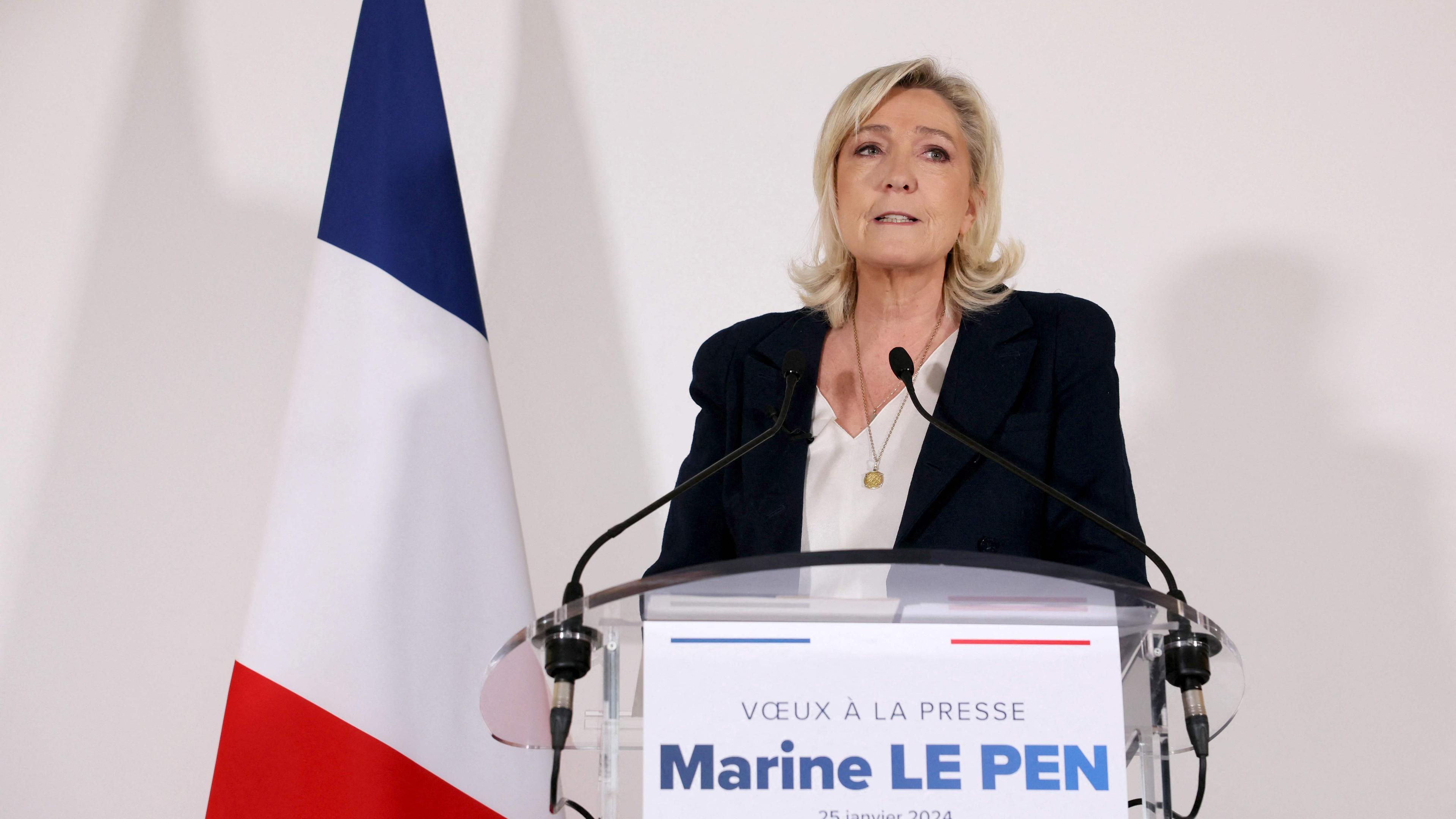 Fraktionschefin Marine Le Pen spricht beim Neujahresauftakt der Rassemblement National (RN)