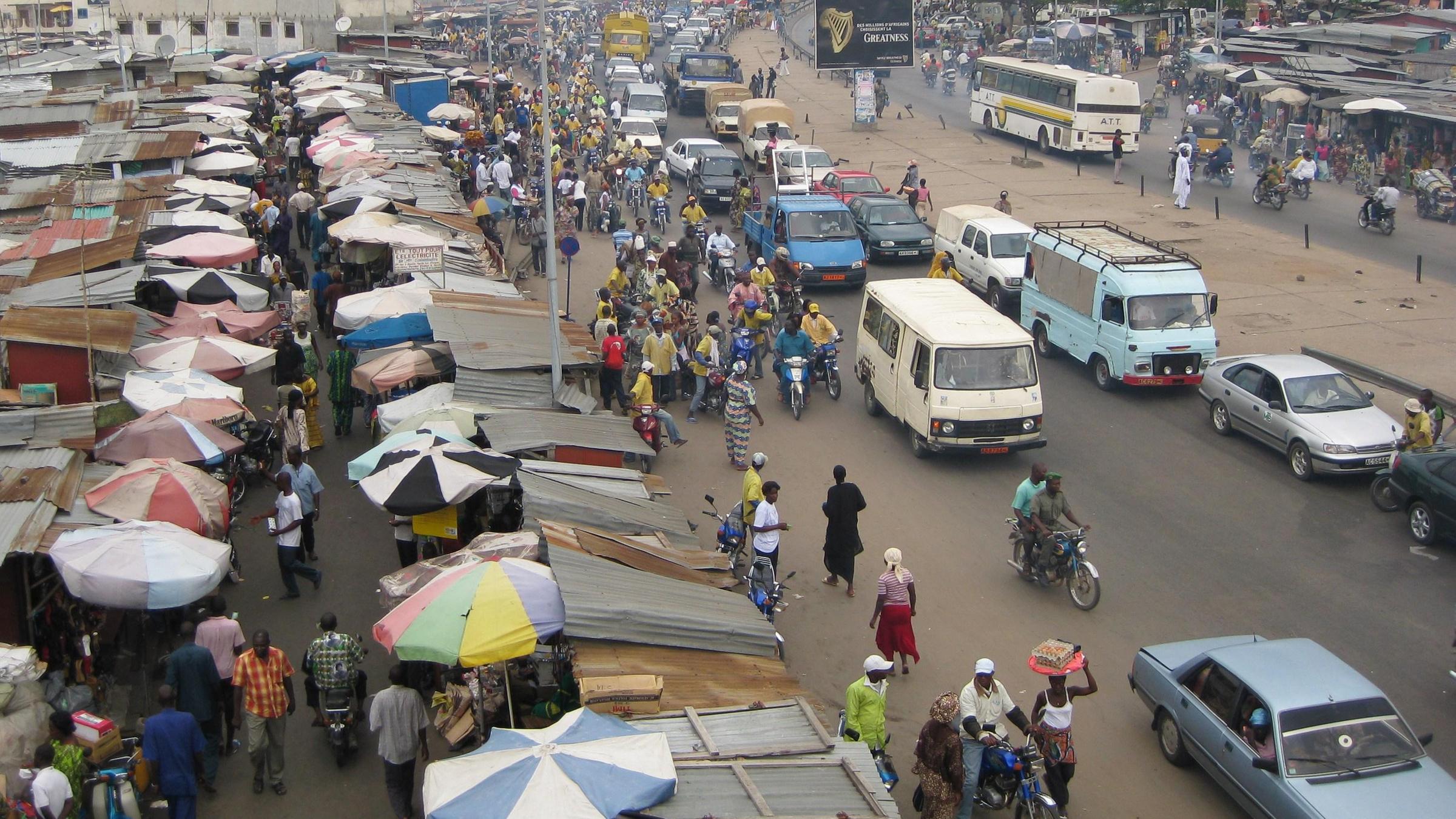 Ein Marktplatz in Benin