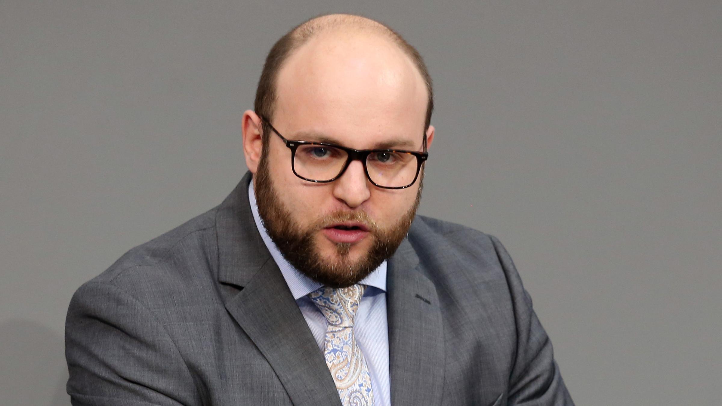 Markus Frohnmaier  (AfD), aufgenommen am 05.04.2019 im Bundestag