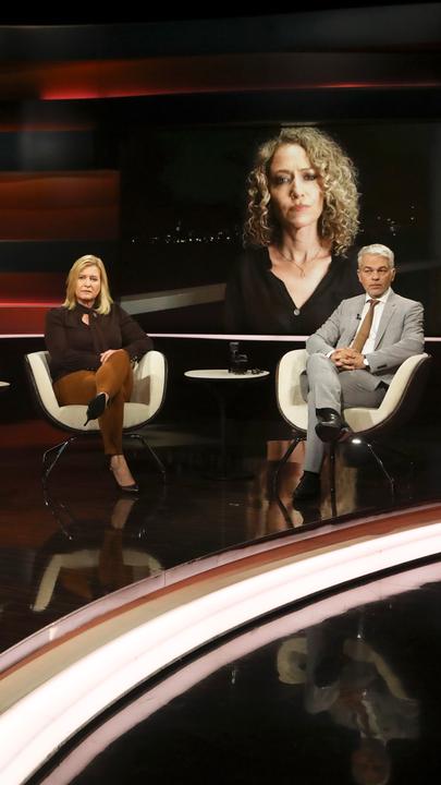 Markus Lanz vom 10. Oktober 2023:  Kevin Kühnert, Markus Lanz, Carsten Linnemann, Eva Quadbeck, Melody Sucharewicz (zugeschaltet), Carlo Masala