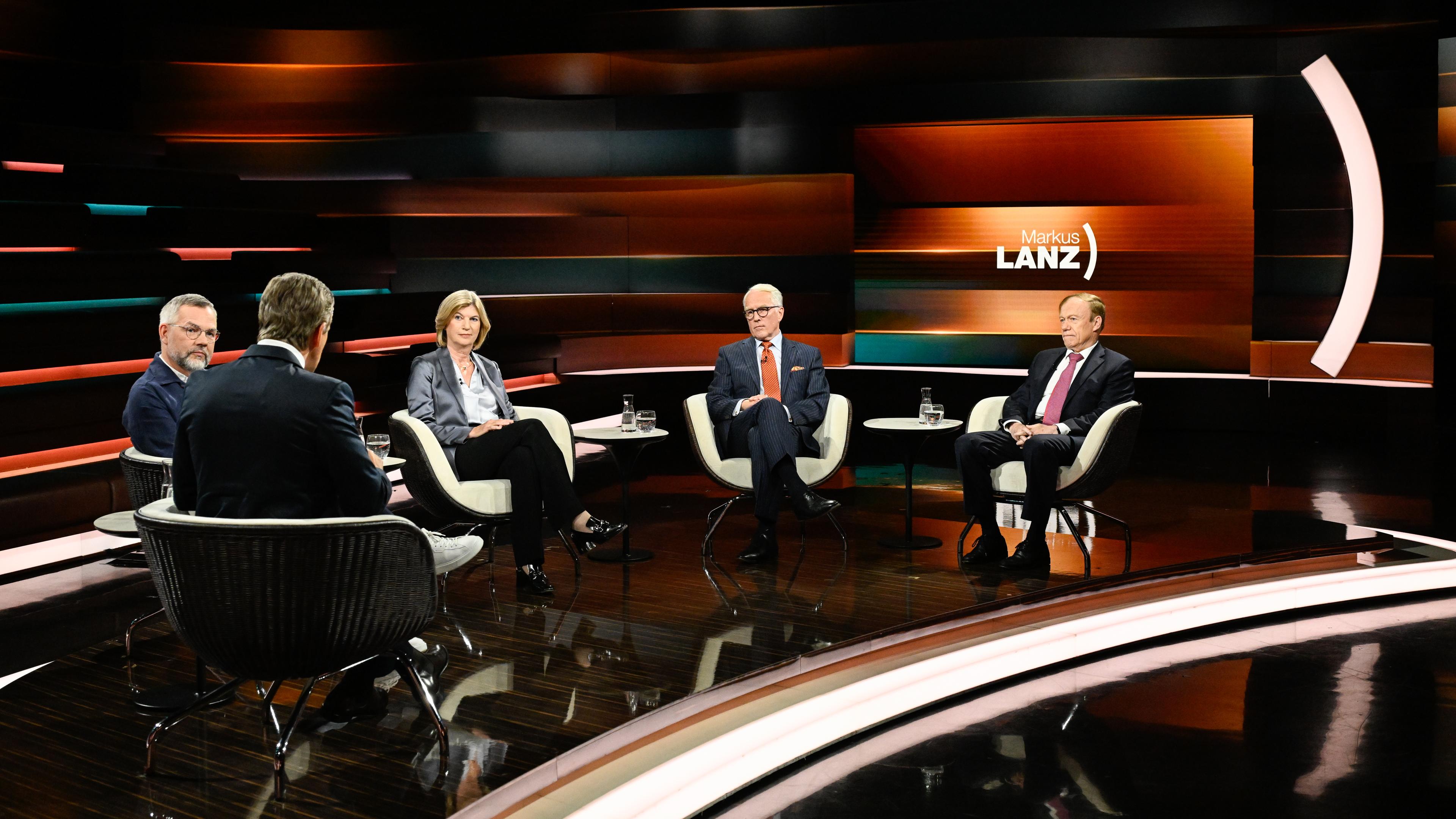 Markus Lanz vom 11. Juli 2024: Michael Roth, Markus Lanz, Prof. Dr. Marie-Janine Calic, Rüdiger von Fritsch, Rolf Nikel