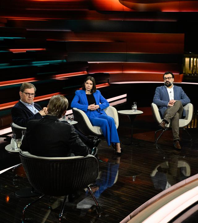 Markus Lanz von 13. Januar 2026: Ralf Stegner, Markus Lanz, Karina Mößbauer, Ali Fathollah-Nejad, Mathias Middelberg, Herfried Münkler
