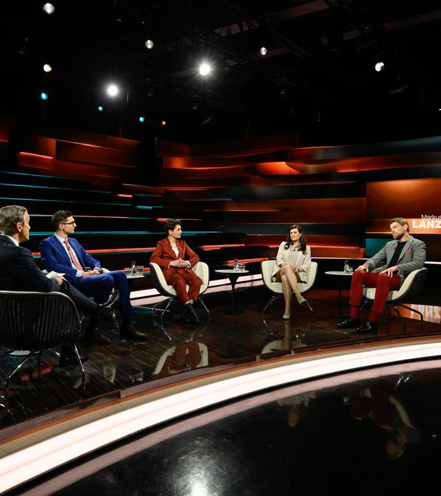 Markus Lanz vom 14. April 2026: Markus Lanz, Sepp Müller, Anna Lehmann, Azadeh Zamirirad, Moritz Brake