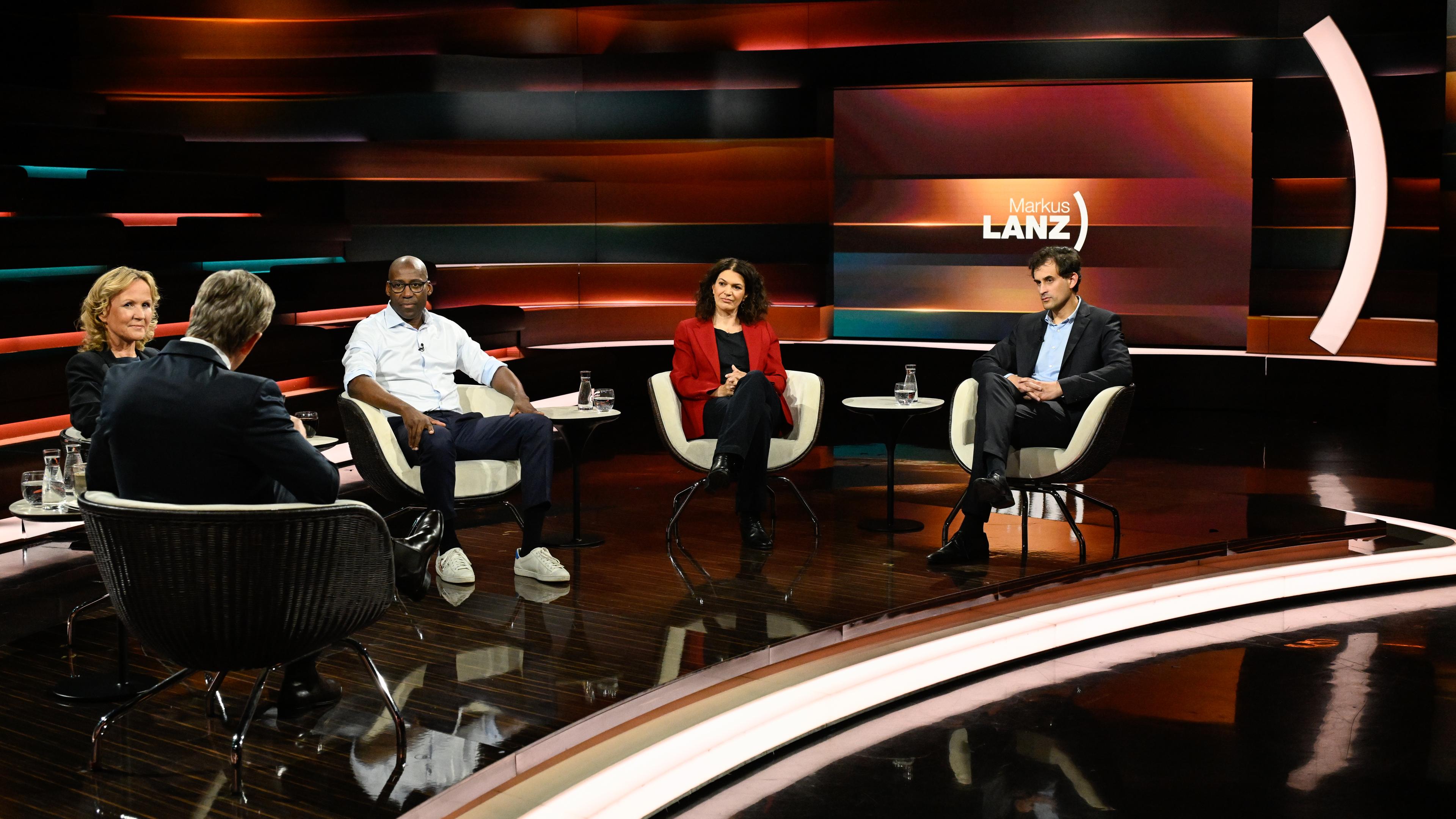 Markus Lanz vom 16. Mai 2024: Steffi Lemke, Markus Lanz, Joe Chialo, Ulrike Winkelmann, Philipp Peyman Engel 