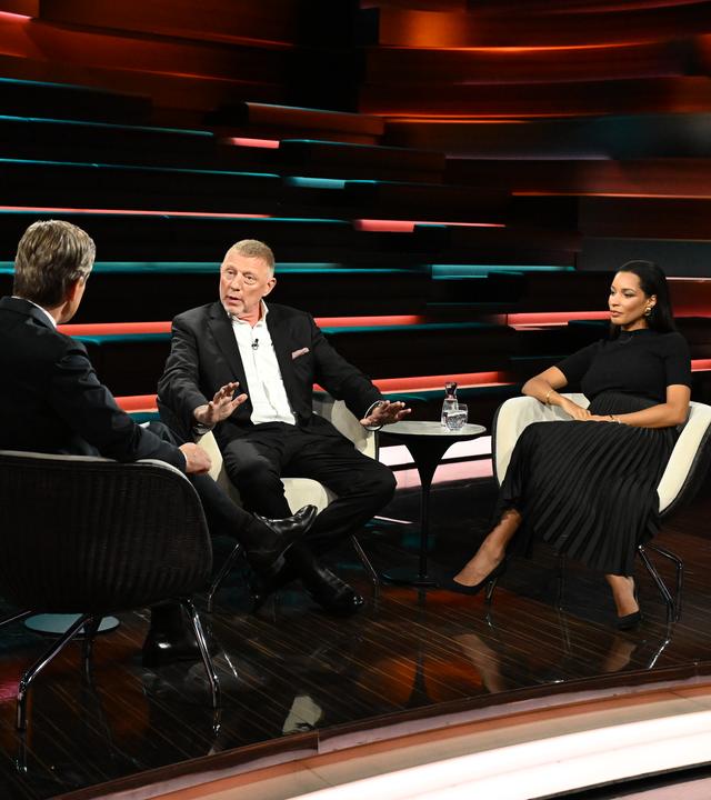 Markus Lanz vom 17. September 2025: Markus Lanz, Boris Becker und Ehefrau Lilian de Carvalho Monteiro