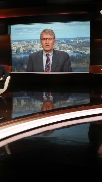 Markus Lanz vom 22. März 2023: Konstantin Kuhle, Markus Lanz, Eva Quadbeck, Felix Lee, Elmar Theveßen (Schalte)