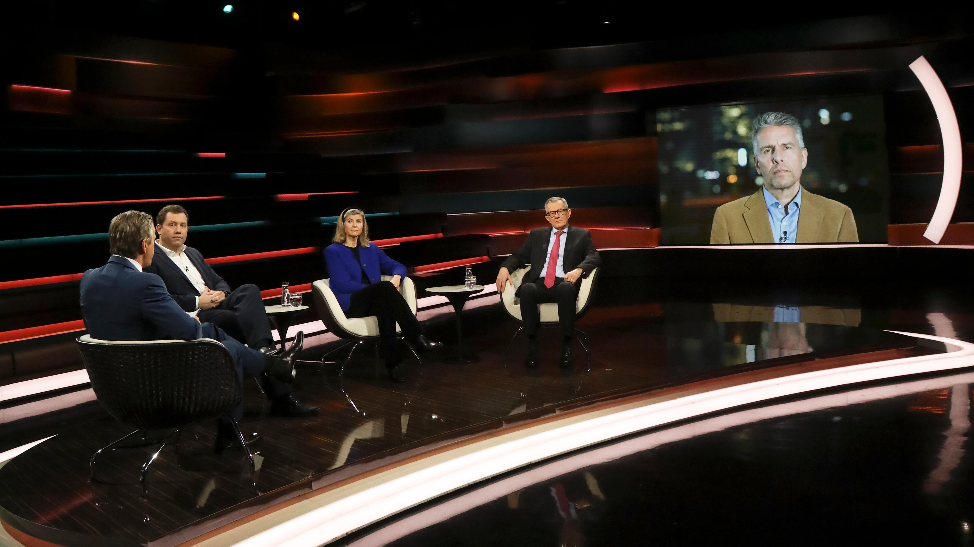 Markus Lanz vom 23. Januar 2024: Markus Lanz, Lars Klingbeil, Dorothea Siems, Andreas Reinicke, Michael Bewerunge (zugeschaltet)