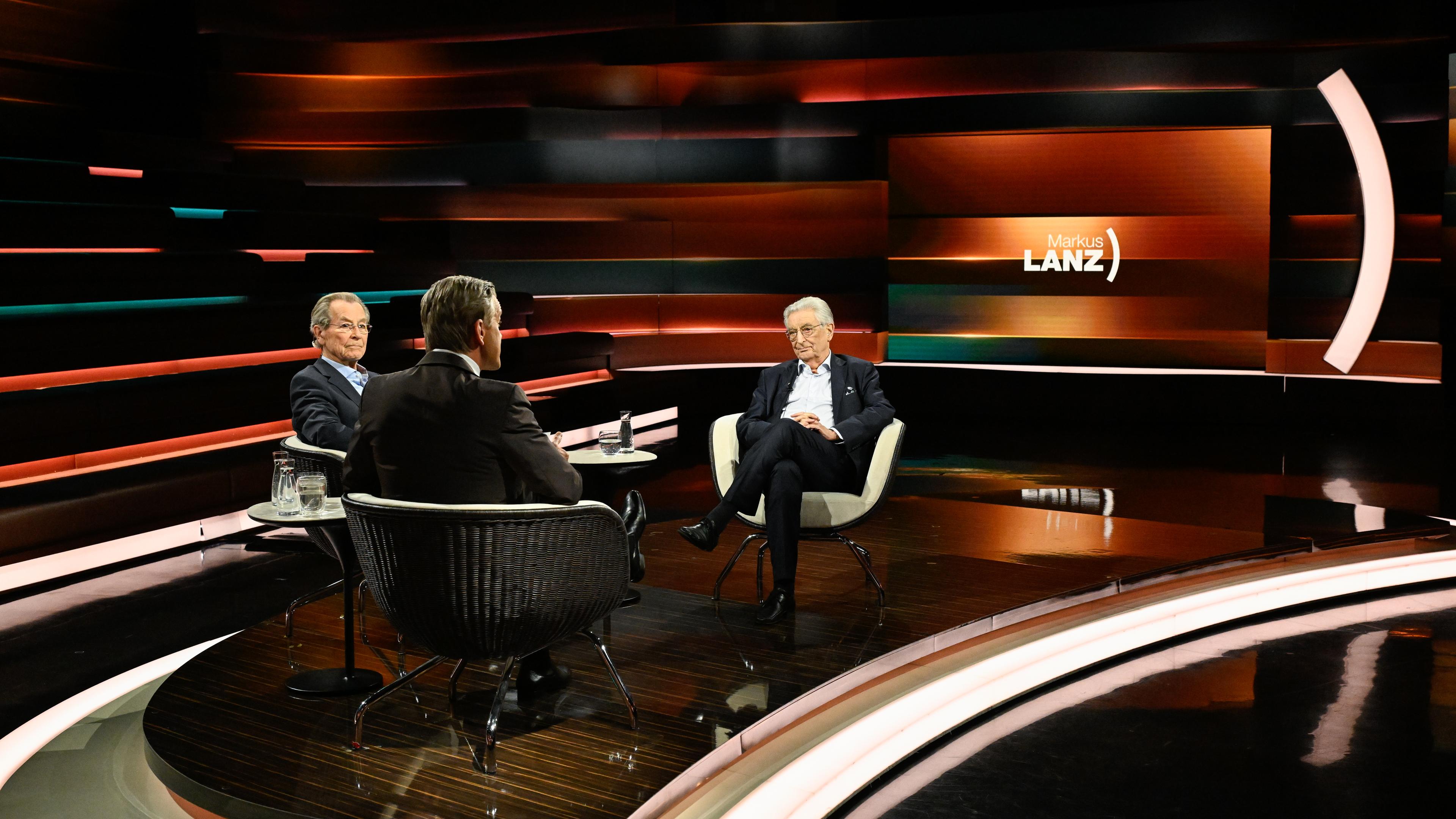 Markus Lanz vom 23. Mai 2024: Franz Müntefering, Markus Lanz, Gerhart Baum 