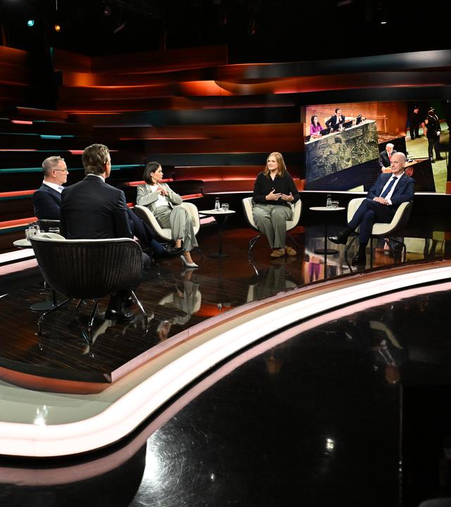 Markus Lanz vom 23. September 2025: Markus Lanz, Alexander Schweitzer, Karina Mößbauer, Rieke Havertz und Christian Mölling