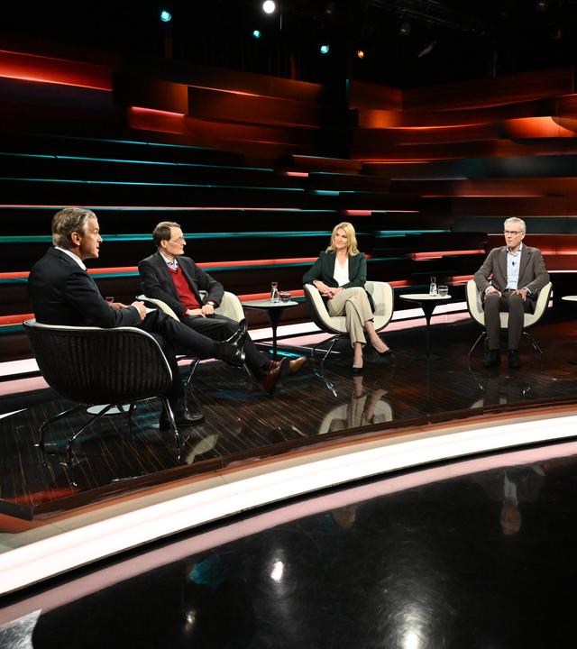 Markus Lanz vom 25. September 2025: Markus Lanz, Prof. Dr. Karl Lauterbach, Kerstin Münstermann, Prof. Dr. Martin Werding und Prof. Dr. Peter Neumann