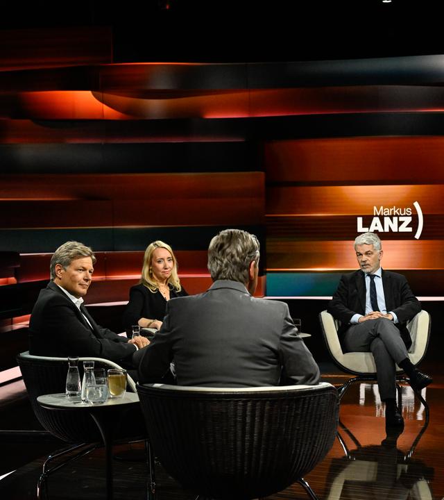 Markus Lanz vom 27. August 2025: Robert Habeck, Melanie Amann, Markus Lanz, Carlo Masala 