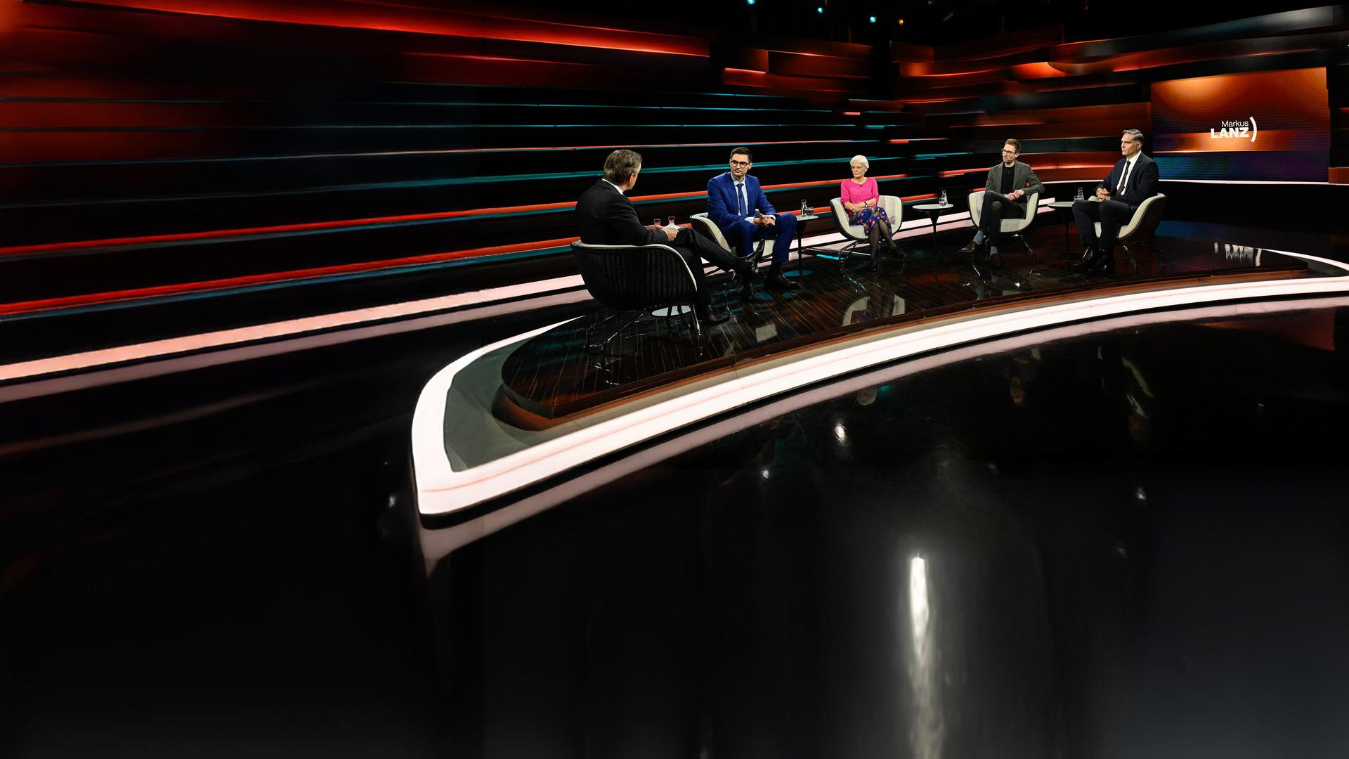 Markus Lanz von 3. Dezember 2025: Markus Lanz, Sepp Müller, Ulrike Herrmann, Veit Medick, Frederik Pleitgen