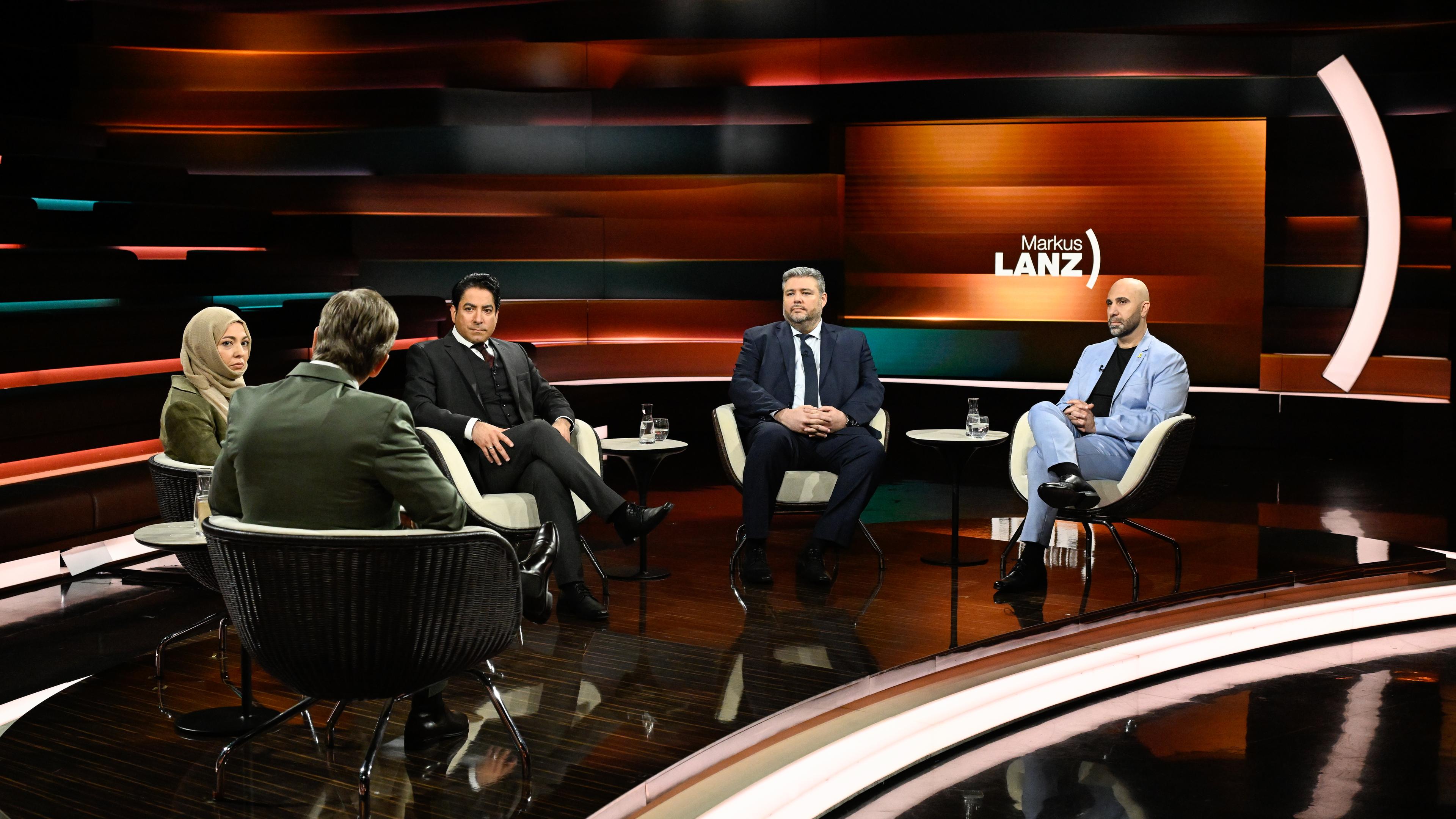 Markus Lanz vom 30. Mai 2024: Khola Hübsch, Markus Lanz, Mouhanad Khorchide, Murat Kayman, Ahmad Mansour