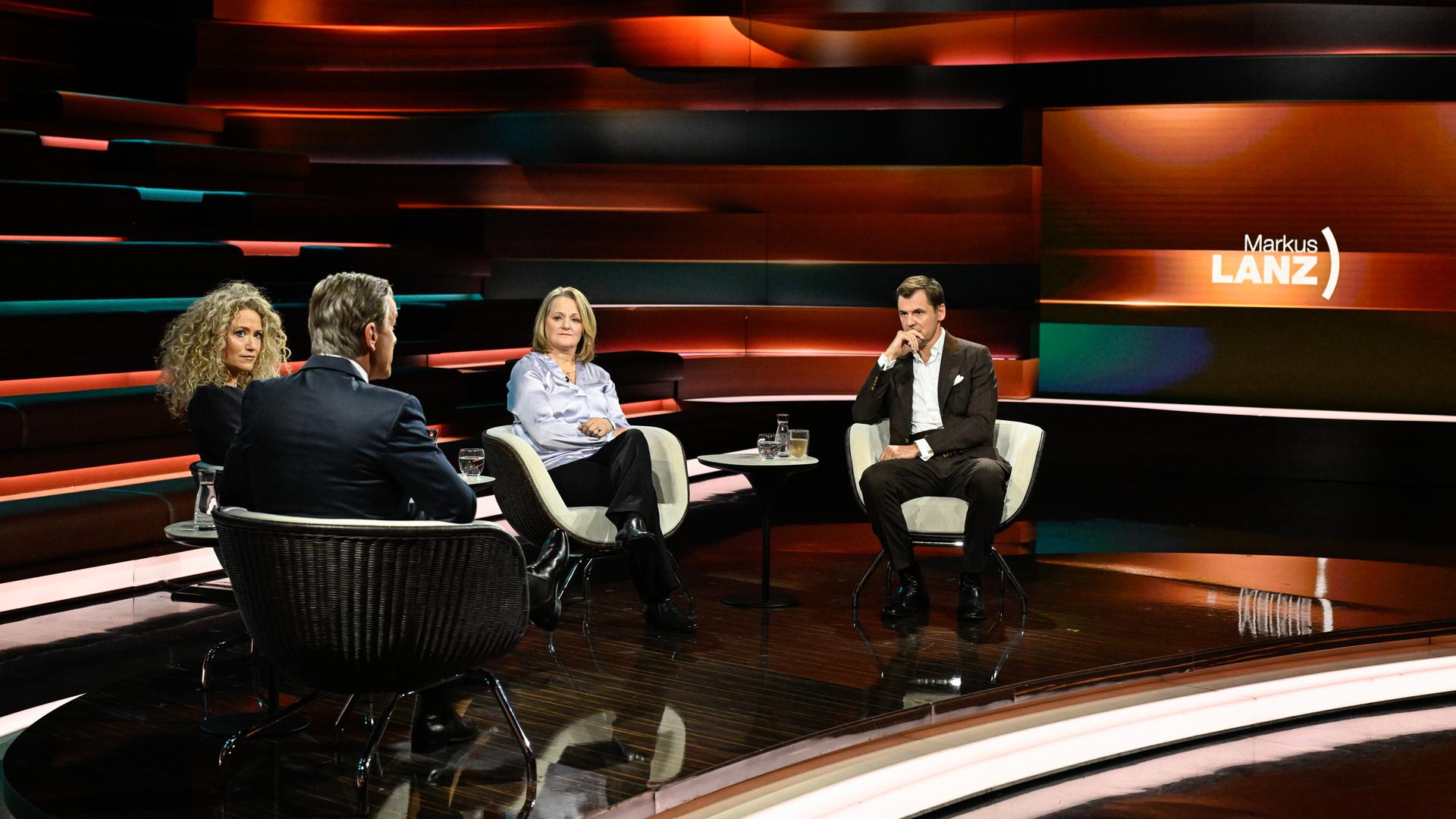 Markus Lanz vom 30. September 2025: Melody Sucharewicz, Markus Lanz, Daniel Gerlach, Katrin Glatz Brubakk
