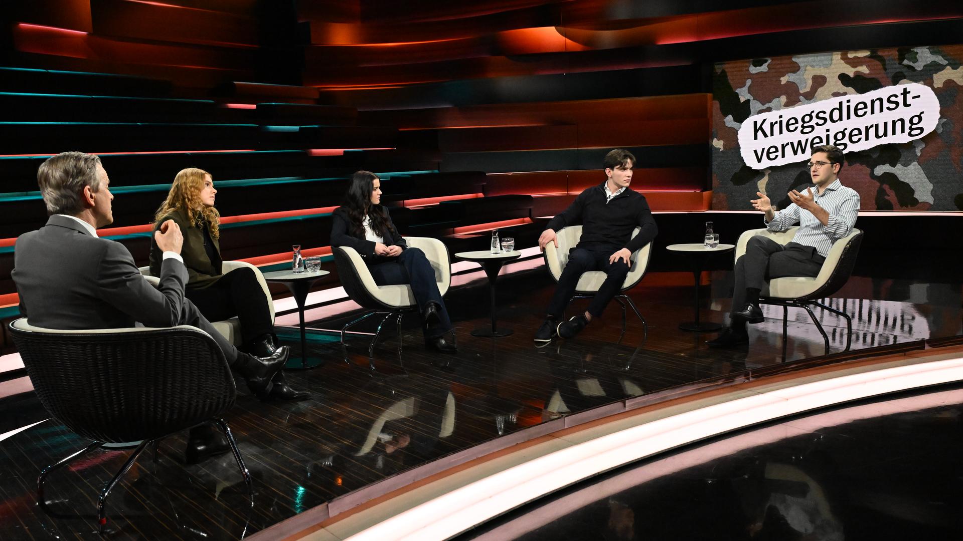 Markus Lanz vom 4. März 2026: Markus Lanz, Léocadie Reimers, Kerry Hoppe, Marius Lange, Ole Nymoen