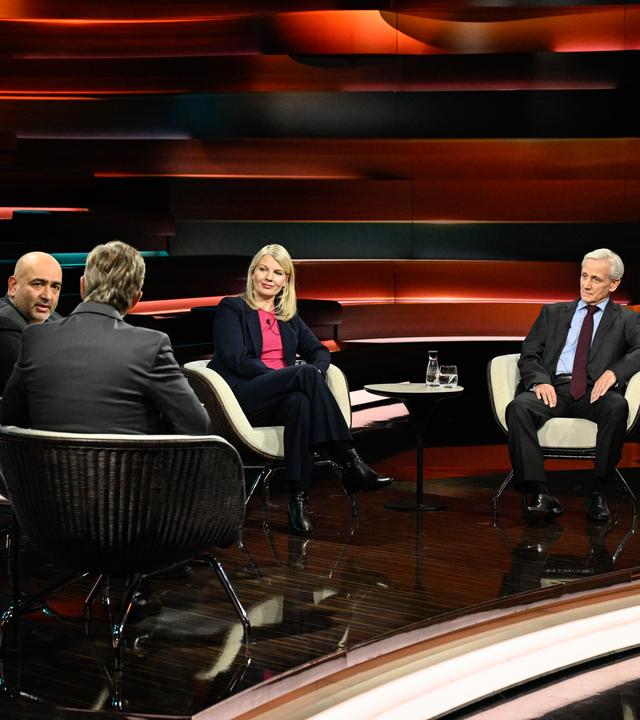 Markus Lanz vom 8. Oktober 2025: Omid Nouripour, Markus Lanz, Annett Meiritz, Kirk Junker, Elmar Theveßen