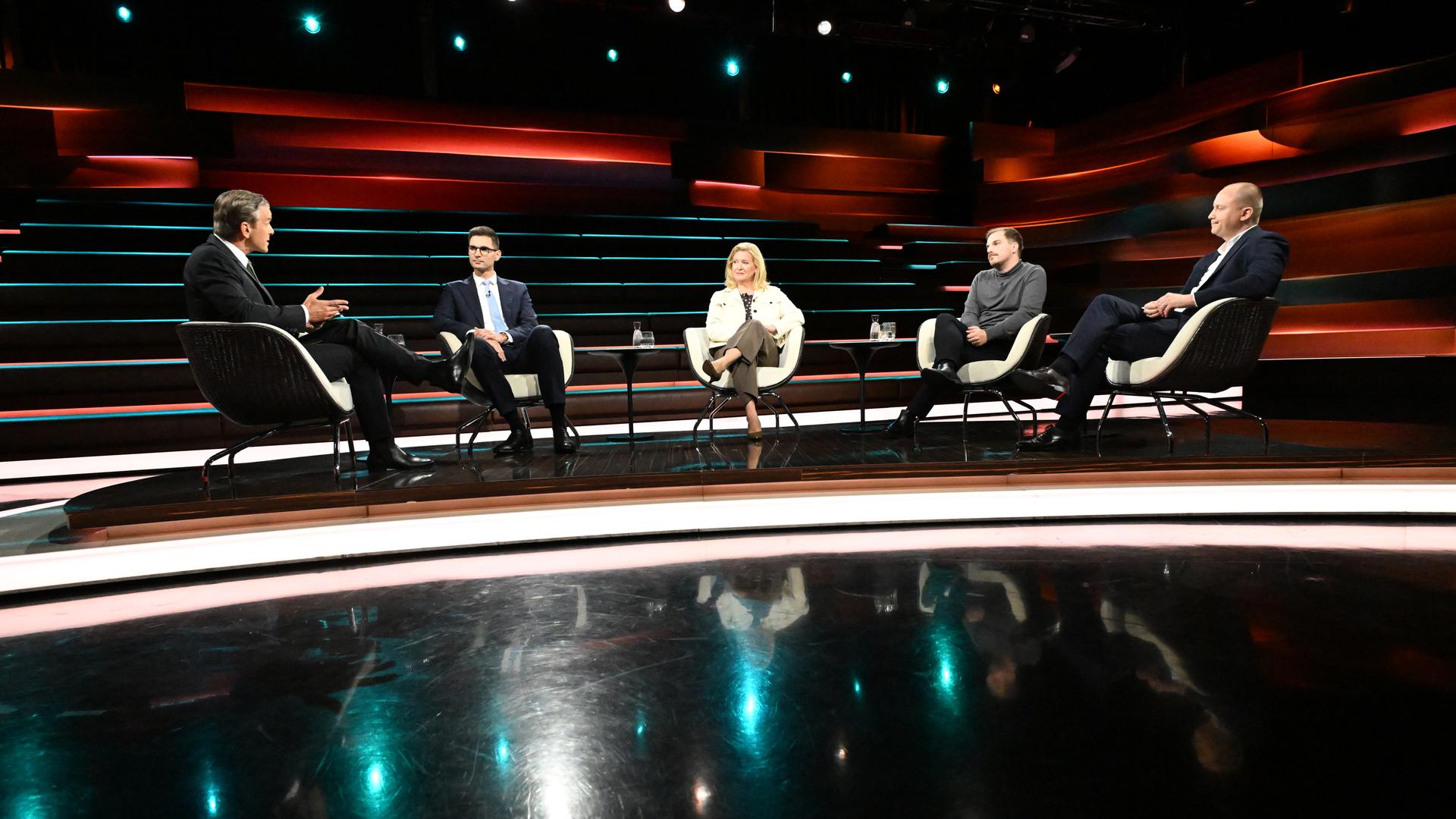 Markus Lanz vom 8. September 2026: Markus Lanz, Sepp Müller, Eva Quadbeck, Julius Betschka und Justus Bender