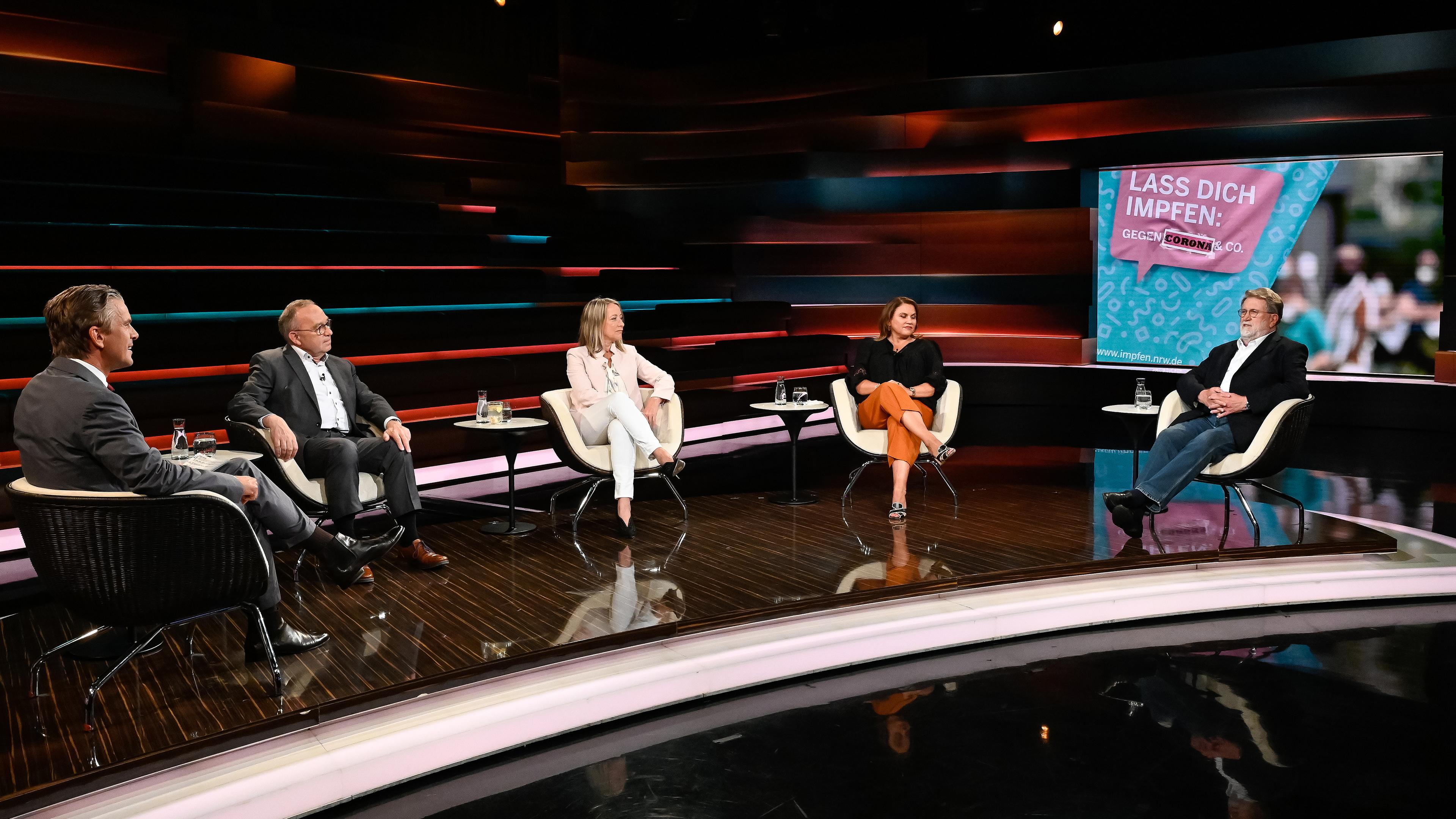 Markus Lanz vom 15. Juli 2021: Markus Lanz, Norbert Walter-Borjans, Cerstin Gammelin, Dr. Stefanie Schwarz-Gutknecht, Prof. Dr. Thomas Mertens