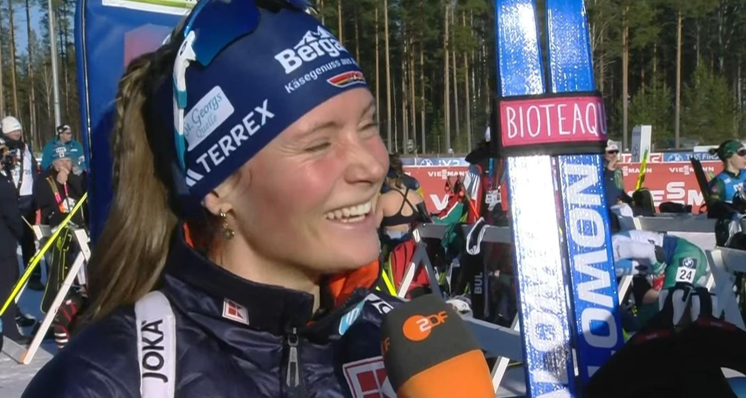 Biathletin Marlene Fichtner im ZDF-Interview beim Wintersport- und Paralympics-Livestream.