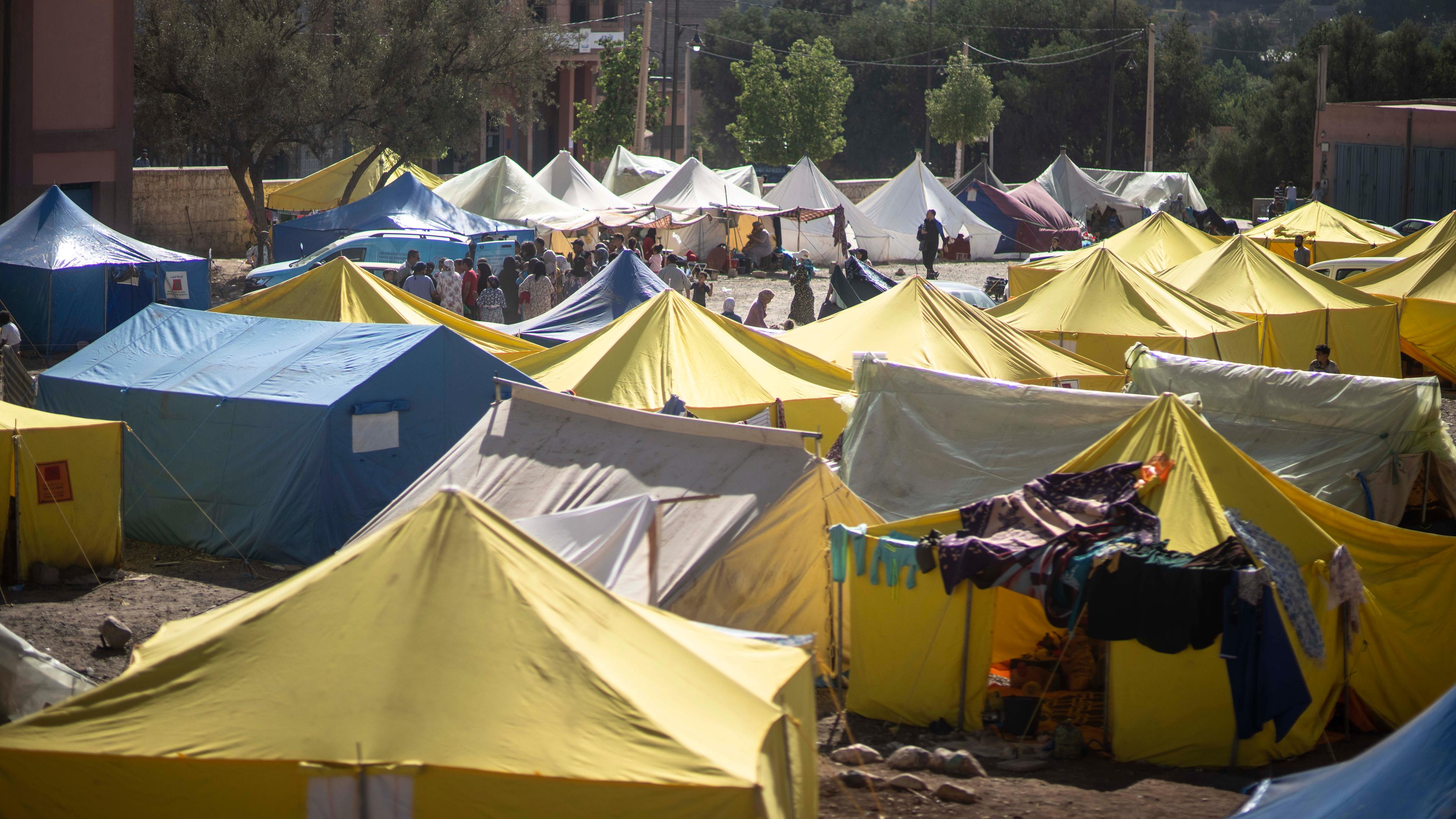 Zelte in der Stadt Amizmiz außerhalb von Marrakesch, Marokko