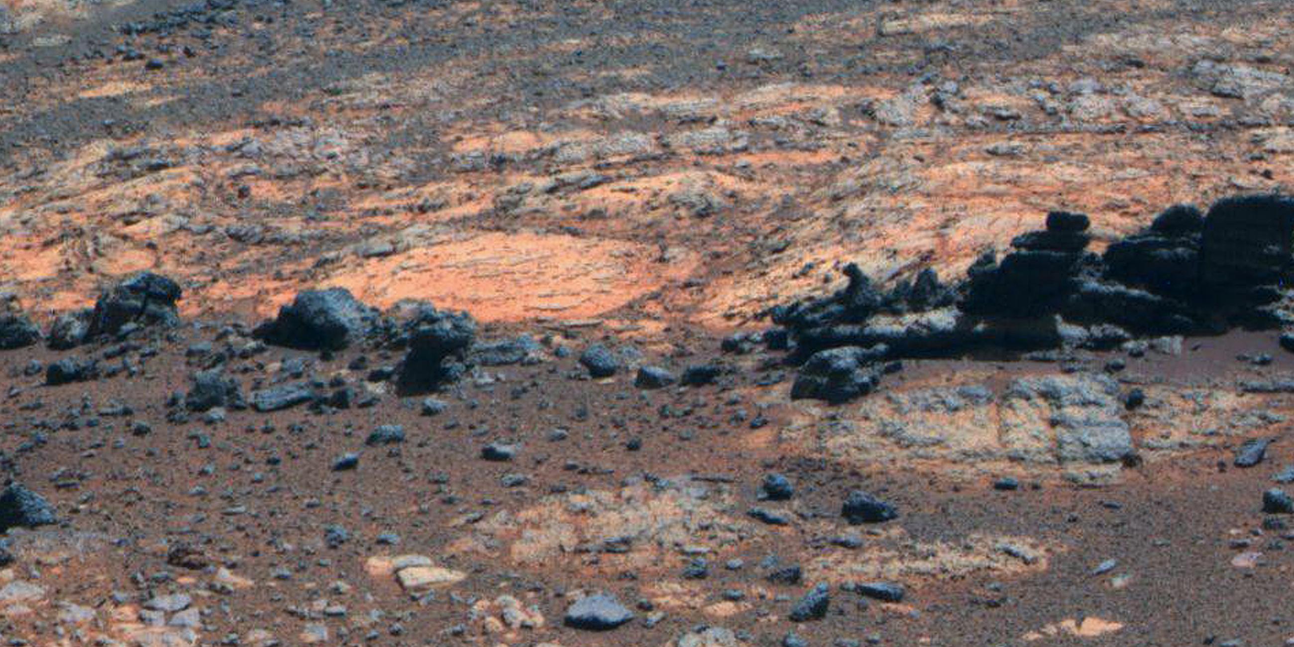 Archiv: Gesteinsbrocken aufgenommen vom Mars-Rover "Opportunity", aufgenommen am 23.08.2012