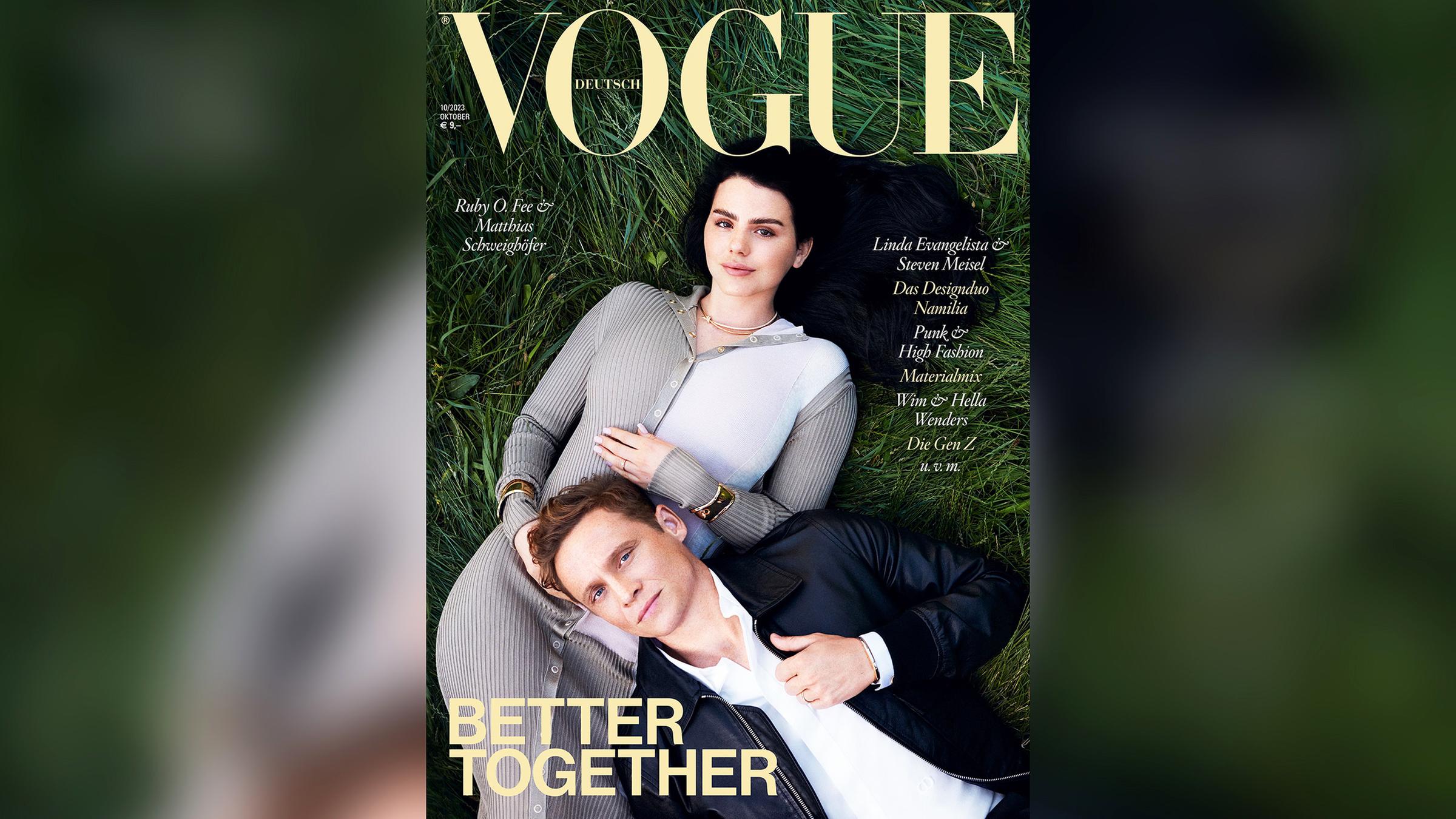 Matthias Schweighöfer und seine Freundin Ruby O. Fee auf dem Cover der Vogue