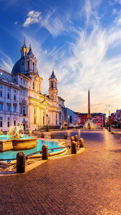 Rom Piazza Navona bei Dämmerung
