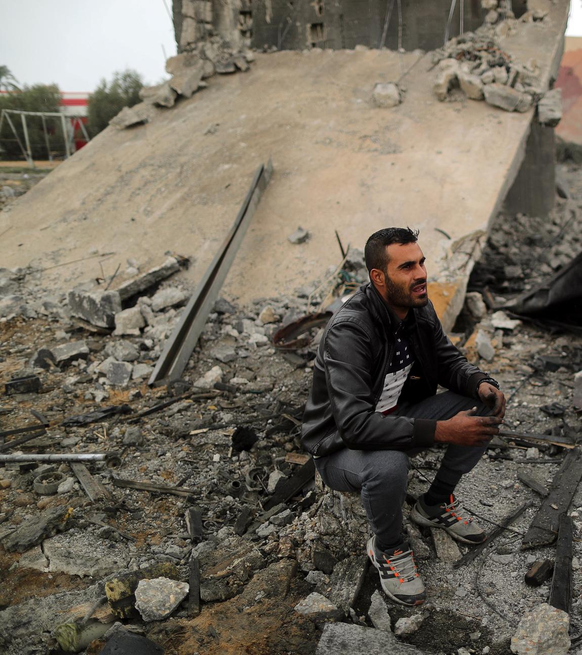 Zerstörte Häuser im Gazastreifen nach einem israelischen Luftangriff; 12.11.2018