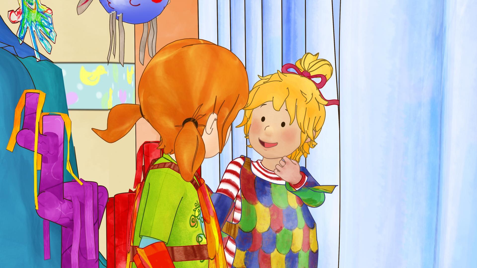 Conni freut sich auf das Theaterstück.