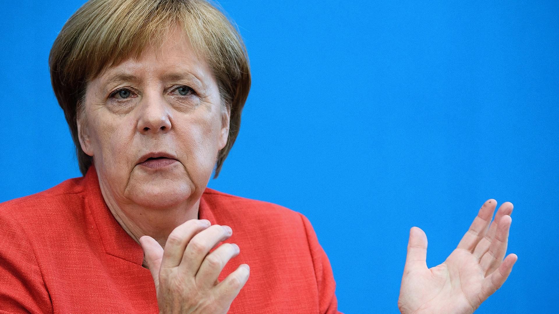 Angela Merkel spricht zur Presse, aufgenommen am 20.07.2018