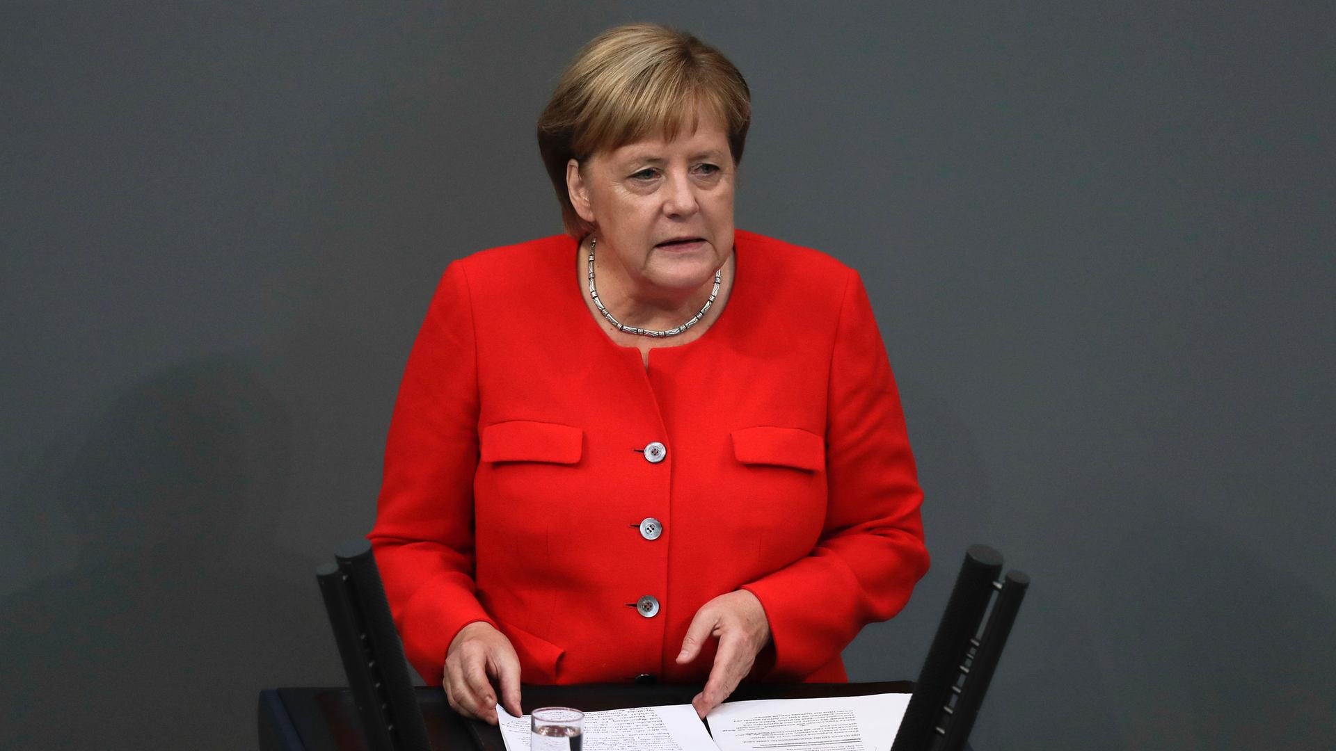 Angela Merkel (CDU) bei der Generaldebatte im Bundestag
