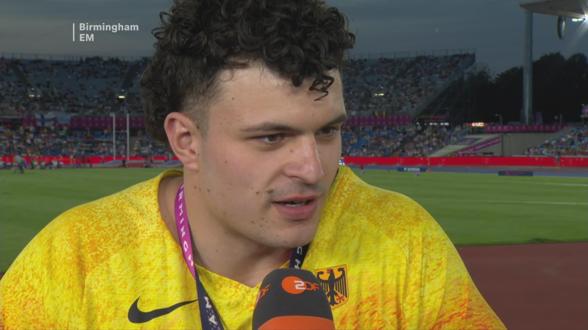 Merlin Hummel im Interview mit dem ZDF nach seinem Wettkampf bei den Leichtathletik-Europameisterschaften.rschaften 2026.