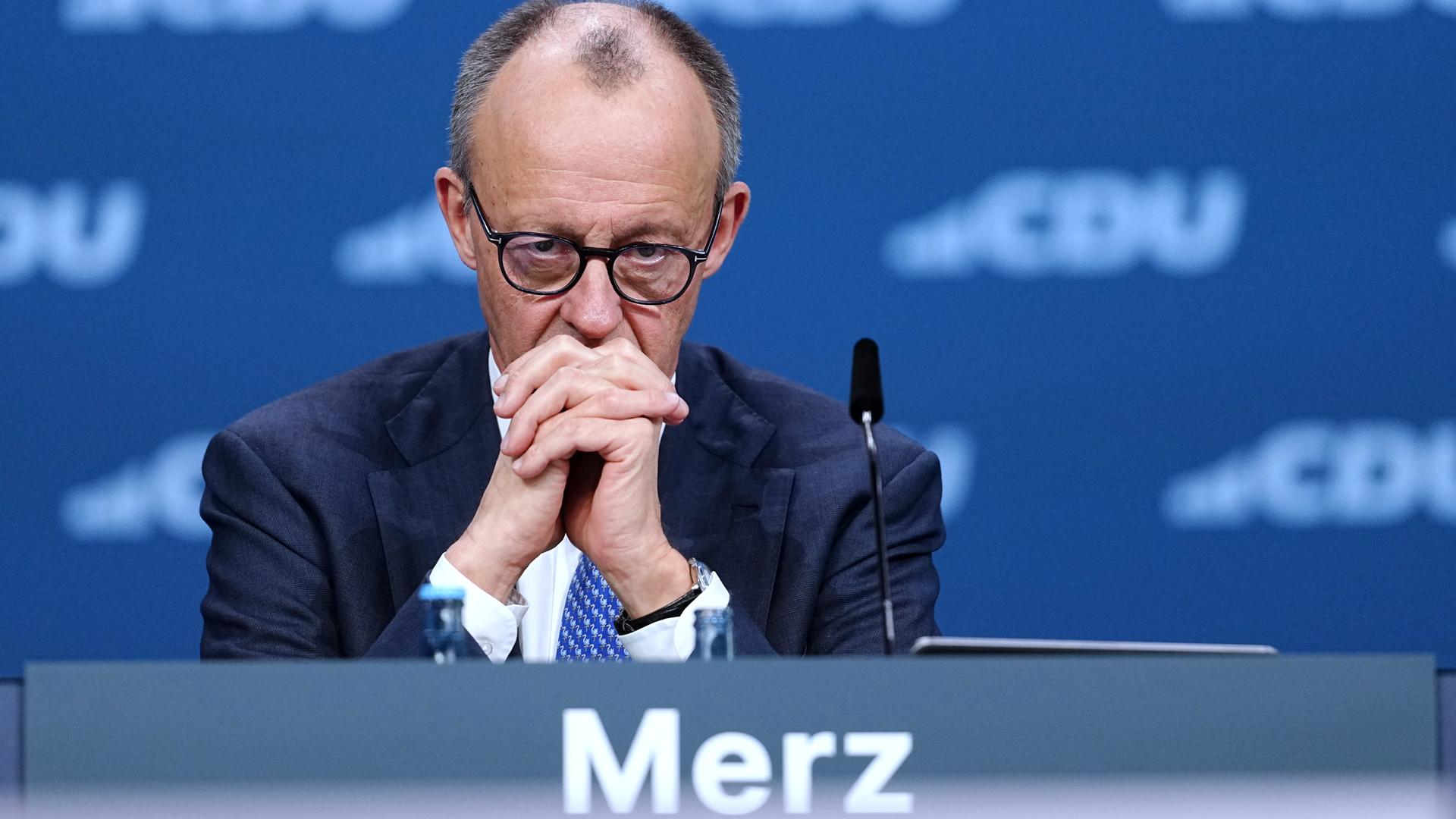20.02.2026, Baden-Württemberg, Stuttgart: Bundeskanzler Friedrich Merz, CDU-Parteivorsitzender, aufgenommen beim CDU-Bundesparteitag.