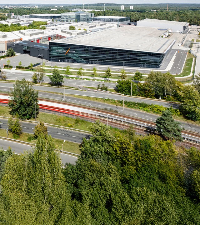 Luftbild Blick über das Messegelände