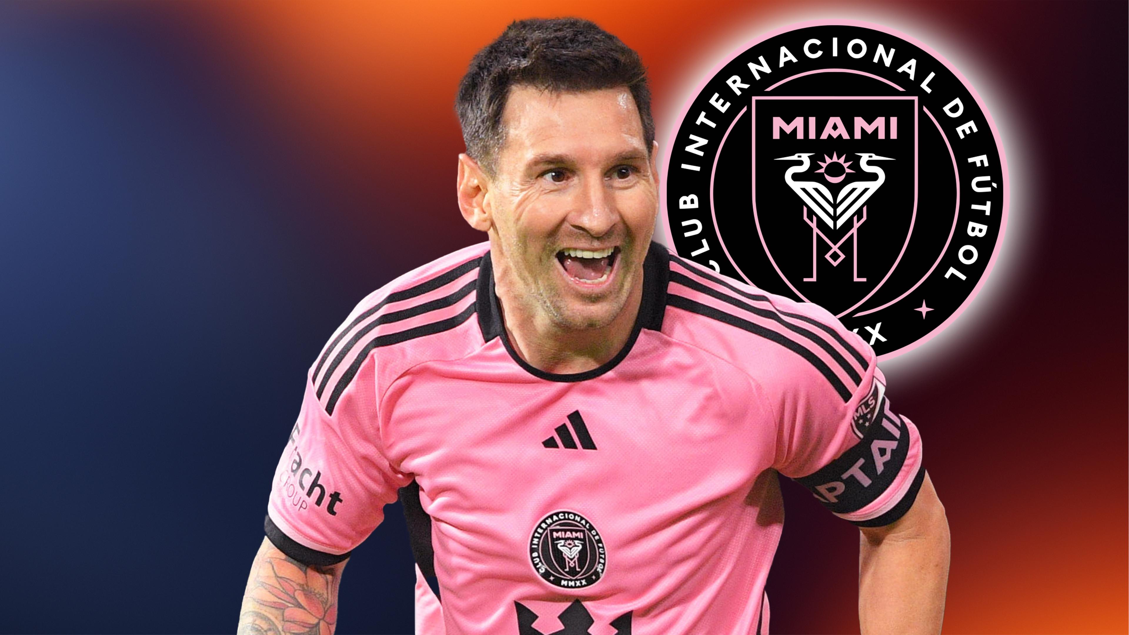 Lionel Messi mit dem Logo von Inter Miami