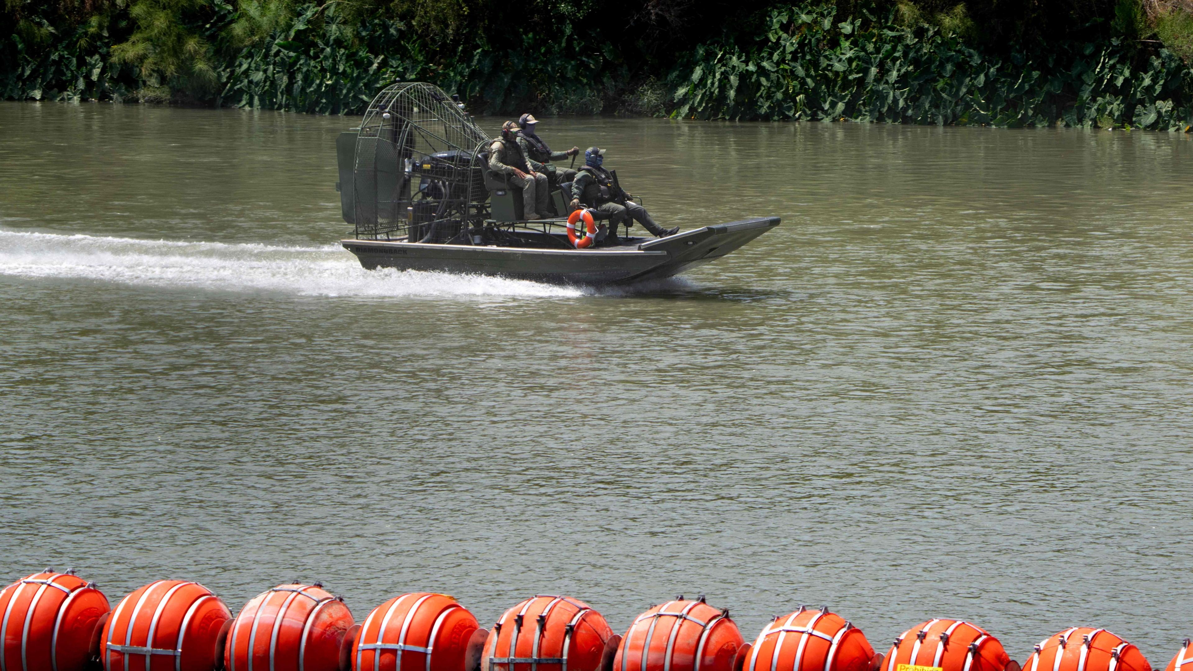 Ein Boot der US-Grenzschutzbehörde patrouilliert den Rio Grande im Bundesstaat Texas.