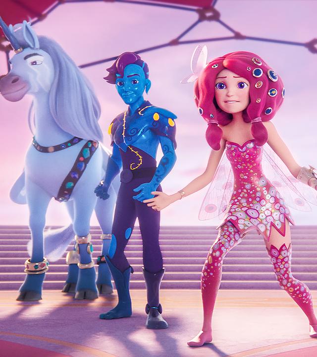 Mia mit Iko und dem Sturm-Einhorn Stormy