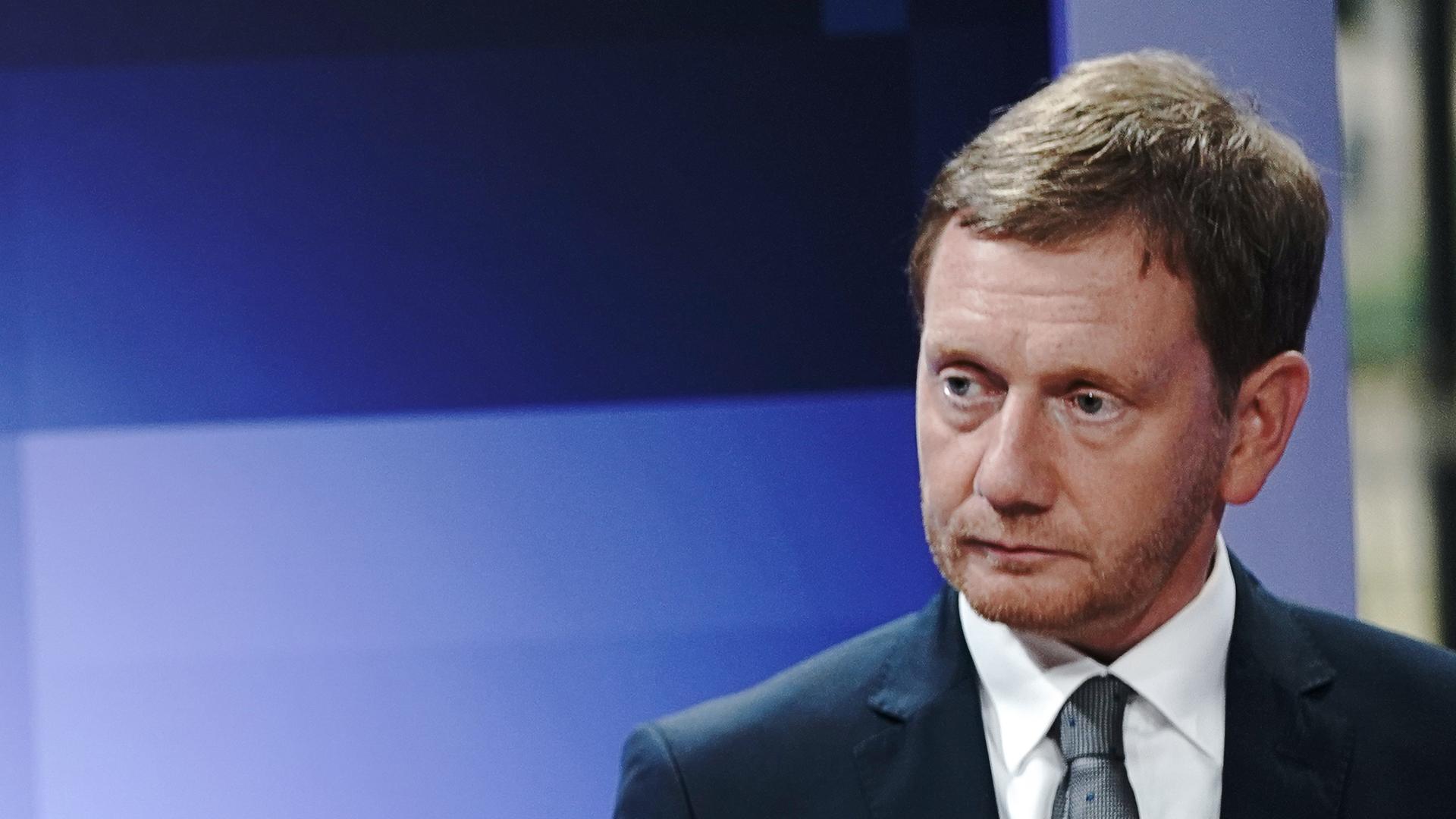 Der sächsische Ministerpräsident Michael Kretschmer (CDU) nach der Landtagswahl; Dresden; 01.09.2019