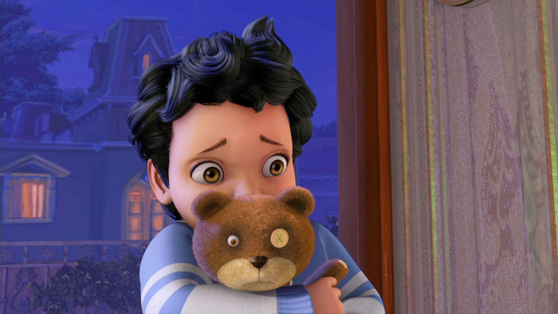 Michael umklammert ängstlich seinen Stoffteddy.