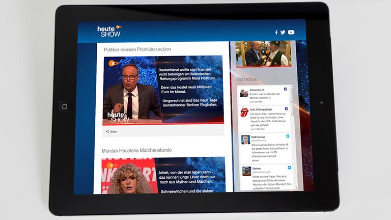 Microsite der ZDF heute-show auf dem Tablet